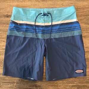 Vineyard Vines Blue Striped Men's Swim Shorts